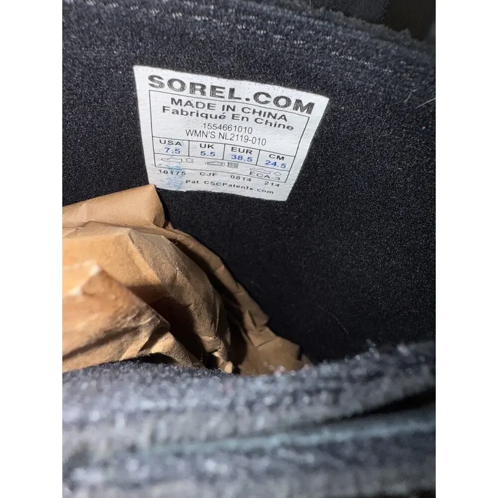 Sorel Toronto Wedge Black Oiled Suede Tall Boot Waterproof Casual - size 7.5